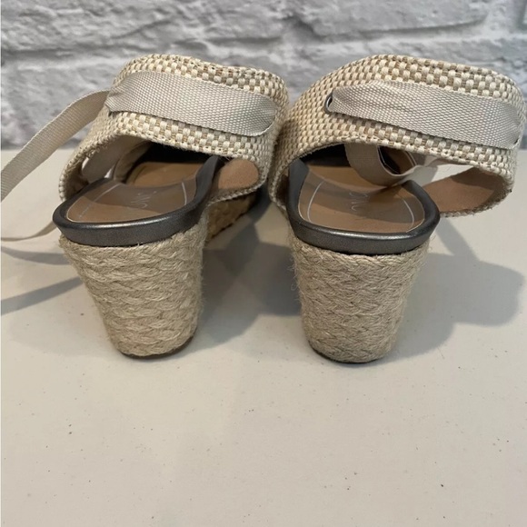 Vionic Size US 10 EU 40 Silver Pewter Aruba Maria Wedge Espadrilles - Picture 5 of 11